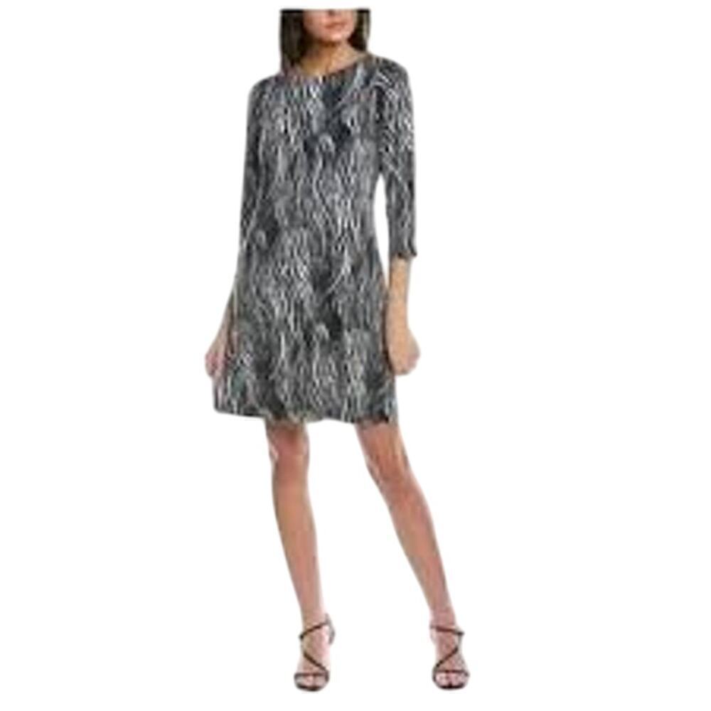 Tommy Bahama Darcy Zesty Zebra Dress Storm Gray Sz M UPF 30 Resort Cruise travel